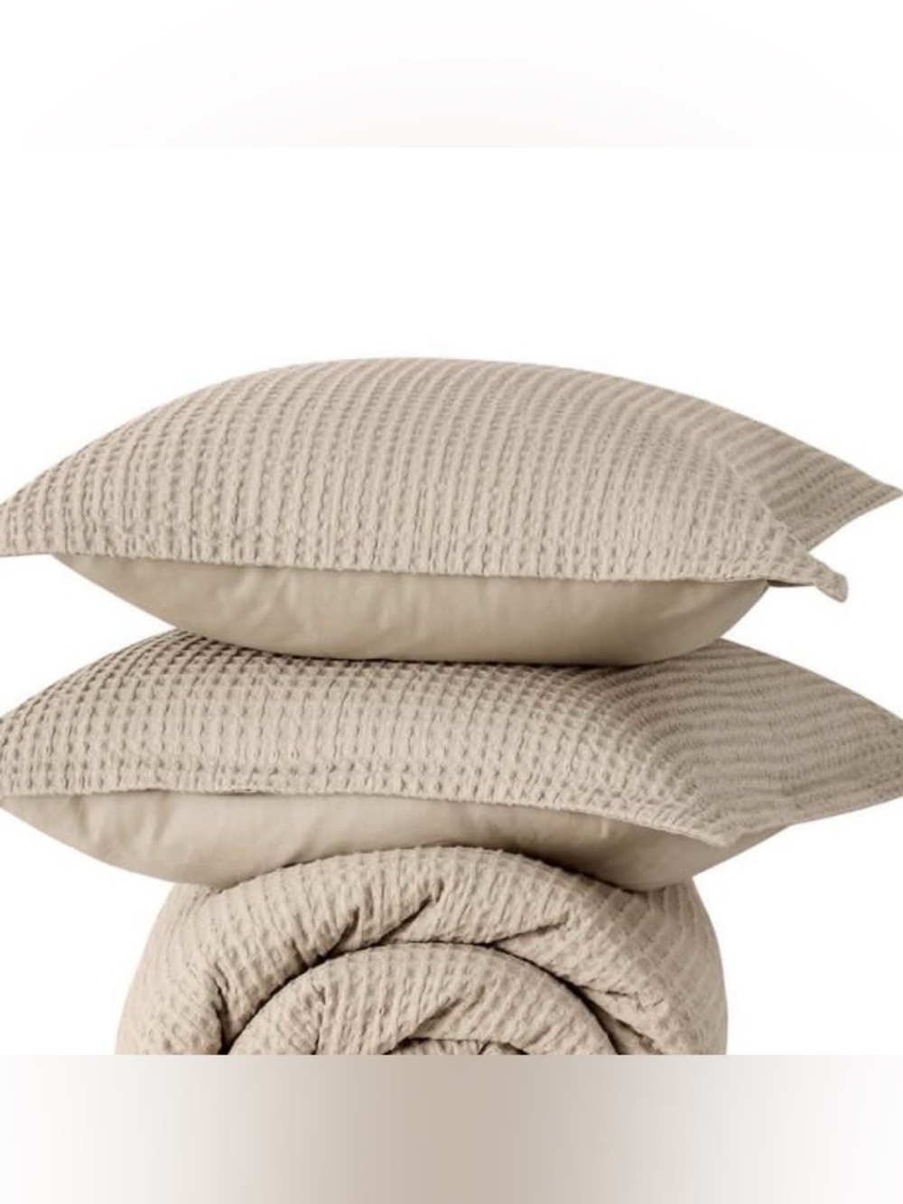 Bedsure Khaki Waffle-Knit Decorative Pillow - Set of 2 - Standard Size